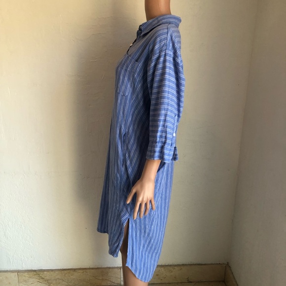 Universal Thread Tie-Front Linen Blend Shirt-Dress Women’s Size S Short Sleeves - Picture 4 of 16